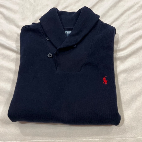 Polo Ralph Lauren Other - Polo Ralph Lauren Men’s Navy Blue Pullover Shawl Collar Size M